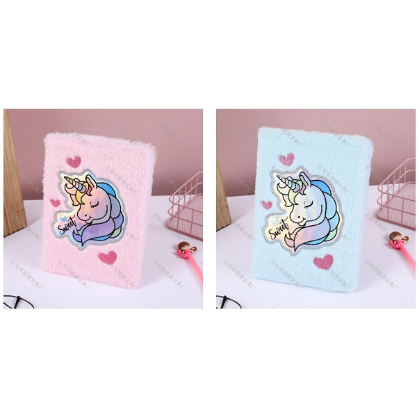 Unicorn Plush Gift Notebook With Pen-Assorted 1 Pieces Set