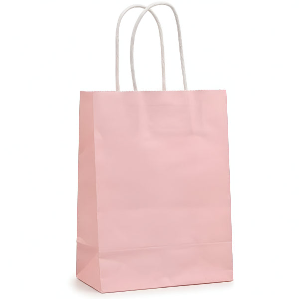 Gift Kraft Paper Bag Plain Light Pink Color-27x21x11 cm (GCQL321)