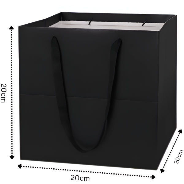 Gift Bag Square Shape Black Color-20X20X20 Cm