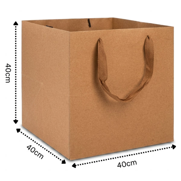 Gift Bag Square Shape Brown Color-40X40X40 Cm