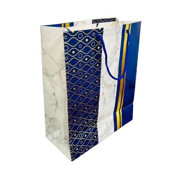 New Design Gift Bag Medium - Blue & Gold