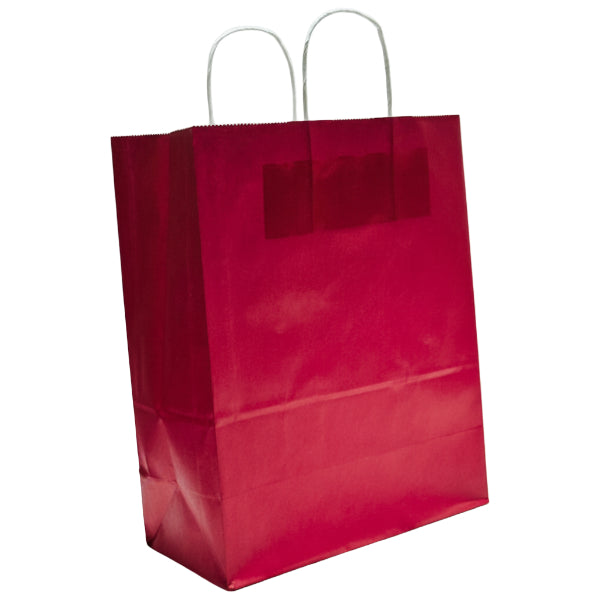 Gift Kraft Paper Bag Plain Burgundy Color - Large