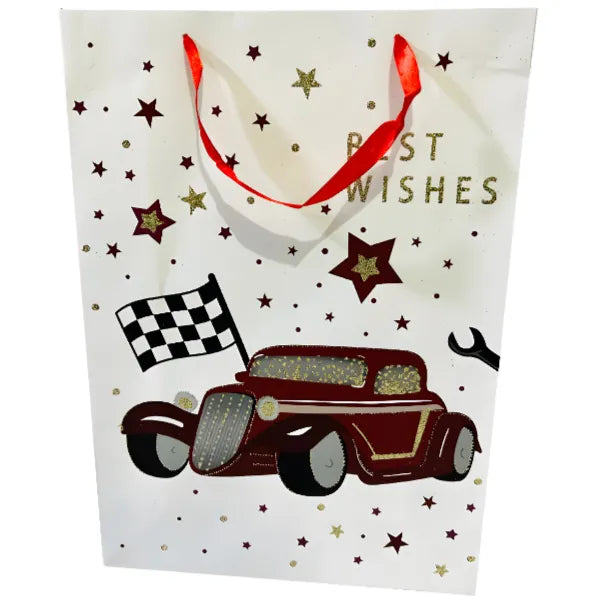 Best Wishes Car Racing themed Gift Bag-Large