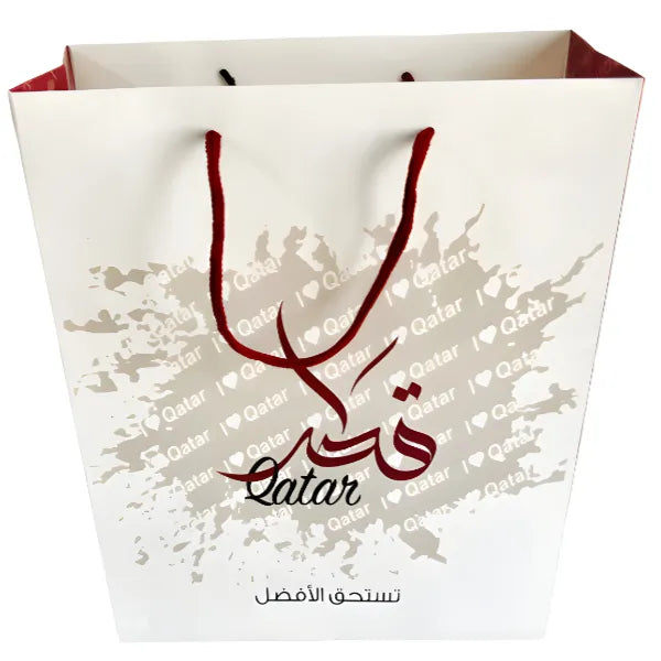 Patriotic Design I Love Qatar Design Gift Bag-Medium alternate