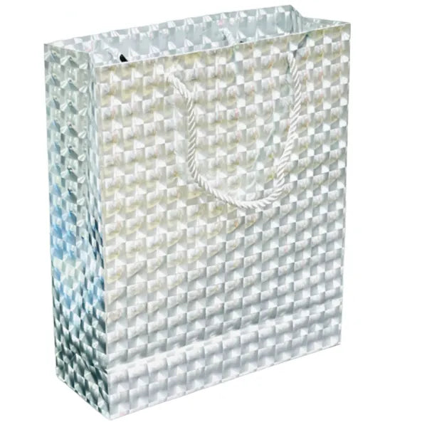 Gift Bag 3D Silver Design - Medium Size