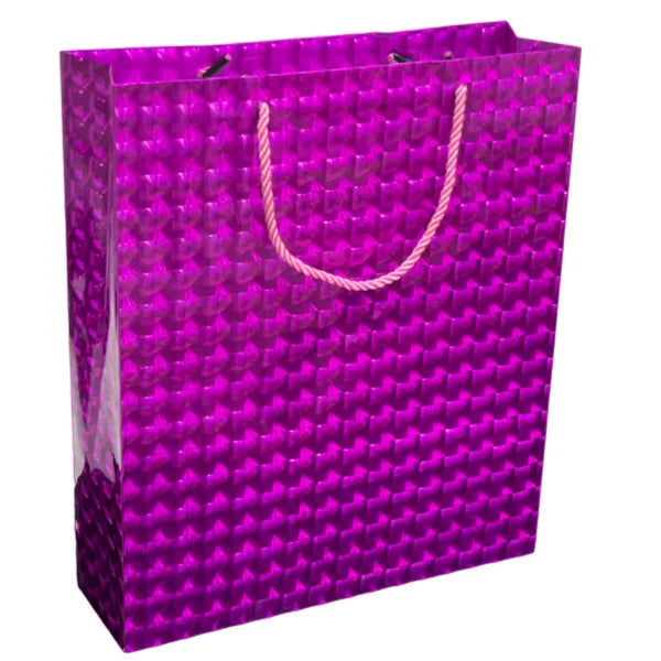Gift Bag 3D Purple Design - Large Size