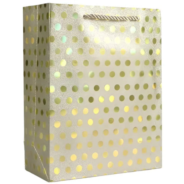 Gift Bag Metallic Gold Dot Pattern -Small Size