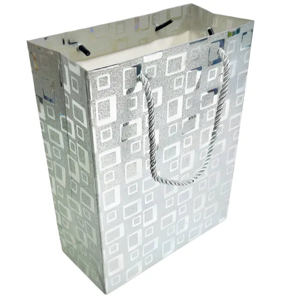 Gift Bag Metallic Silver Design -Small Size