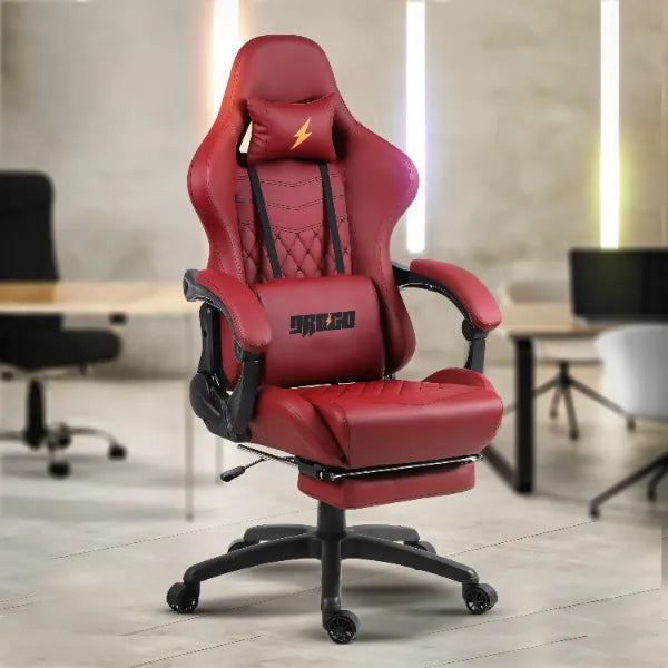 Drogo Multi-Purpose Ergonomic Gaming Chair with 7 Way Adjustable Seat-Wine Red