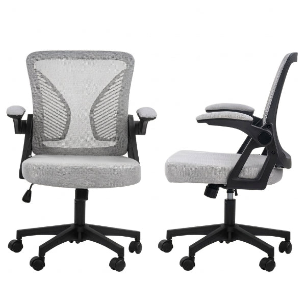 Drogo Ergonomic Office Chair – High Back With Flip-Up Armrests, Black & Grey