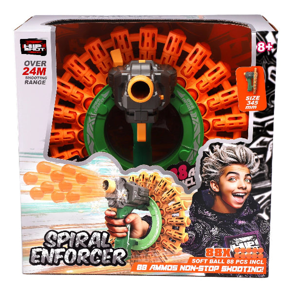 Hip Shot Spiral Enforcer Battery-Operated Blaster Gun With 88 Soft Balls