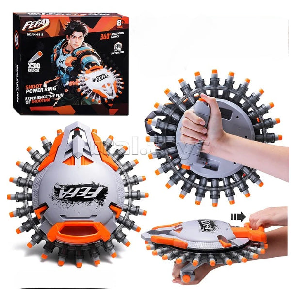 Blastershield 2-In-1 Rotating Foam Dart Gun – Kids Blaster Toy