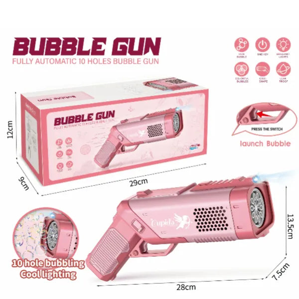 Electric 10 Hole  Bubble Maker Toy Gun with LED Lights alternate