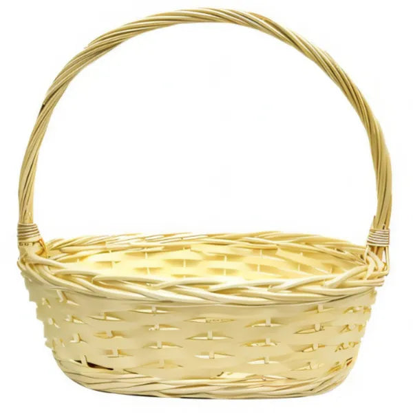 Gift Bamboo Basket With Handle- 32x32x13 Cm