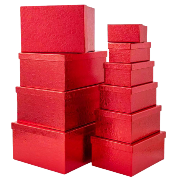 Red Glossy Gift Box Set -10 Pieces Set