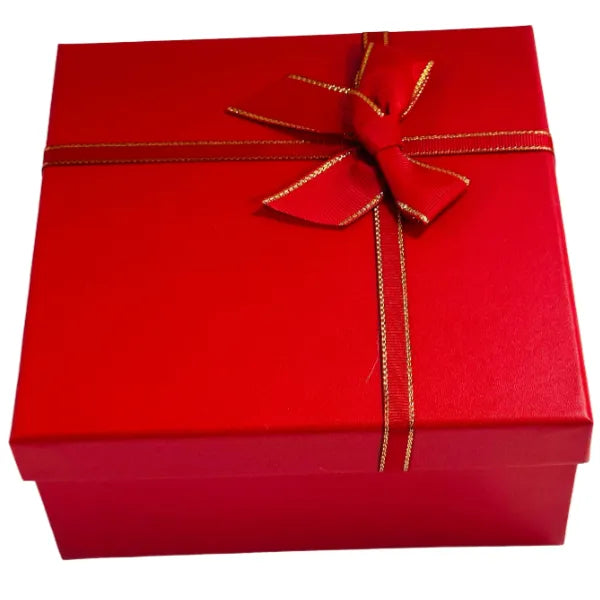 Gift Box With Ribbon- 15 X 15 X 6 Cm -Red (GOVS08-ES)
