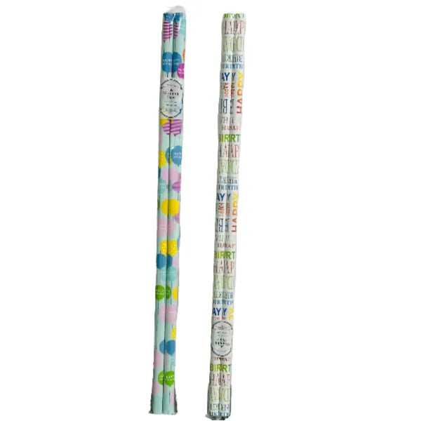 Happy Birthday Design Gift Wrapping Paper  - 70x 100cm Pack Of 2