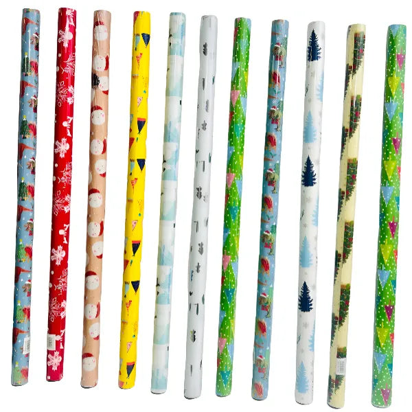 Christmas Themed Gift Wrapping Paper - Assorted 1 Piece Roll (70x200cm)