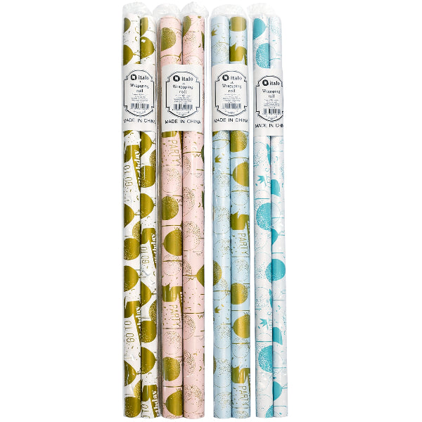 Happy Birthday Balloon Design Wrapping Paper Roll 70×100Cm – Assorted Designs Gift Wrap (1 Piece)