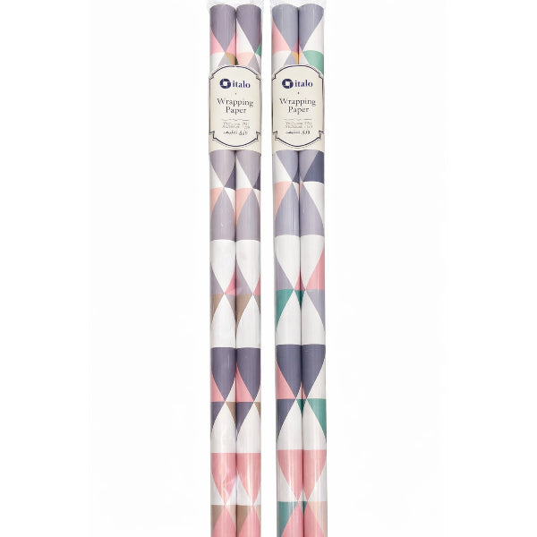 Italo Modern Geometric Pastel Mosaic Wrapping Paper Pack Of 2 – 70×100 Cm Premium Gift Wrap Rolls Assorted Design ( 1 Piece )