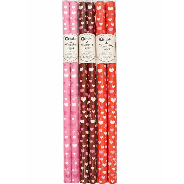 Heart Design Wrapping Paper Pack Of 2 – 70×100Cm Romantic Gift Wrap, Assorted Colors (1 Piece)