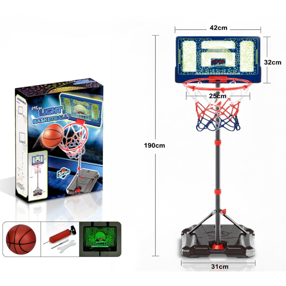 Kingsport Adjustable Basketball Hoop Set With Lights – Up To 190 Cm