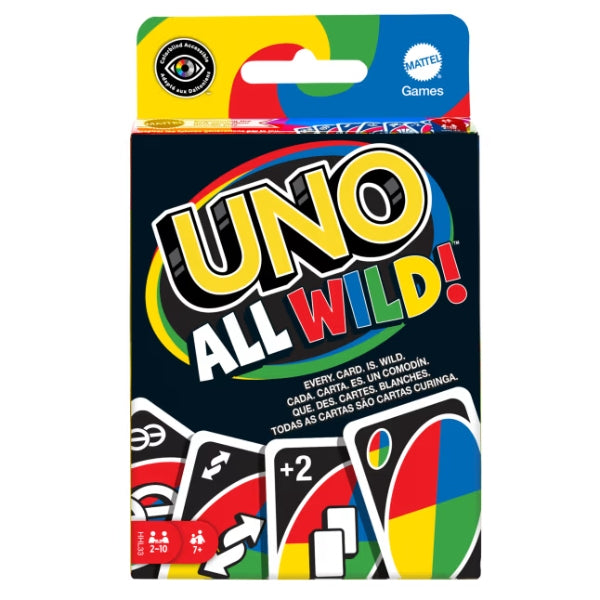 Mattel Uno All Wild Card Game, Fast-Paced Family Party Game, Age 7+ alternate