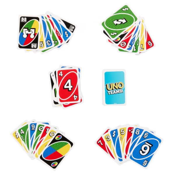 Mattel Uno Teams Card Game, Family & Party Game For Team Play, Age 7+ alternate