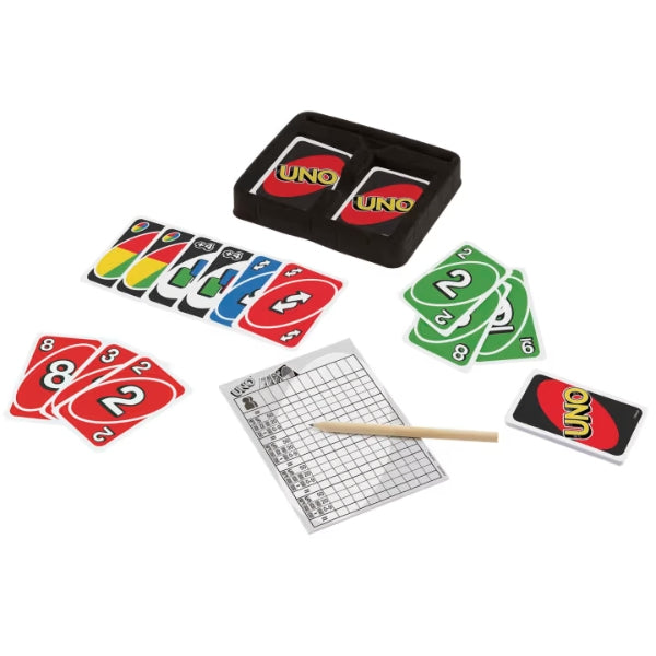 Mattel Uno Deluxe Card Game In Tin Box, Family Party Game 2-10 Players, Age 7+