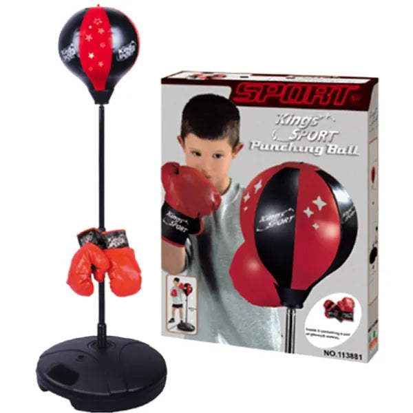 King Sport Kid’s Boxing Set Free Standing Punching Ball Punch Bag Play Set with Gloves