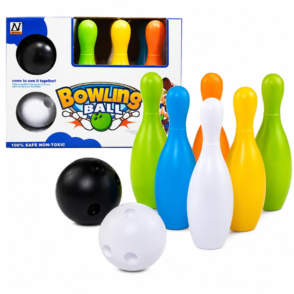 Kids’ Colorful Bowling Play Set With 6 Pins & 2 Balls