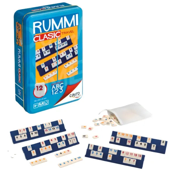 Cayro Rummi Travel Mini Metal Box Board Game For Family & Friends