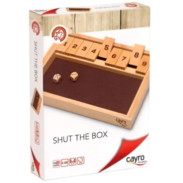 Cayro Wooden Shut The Box Puzzle Board Game For 2 - 4 Players