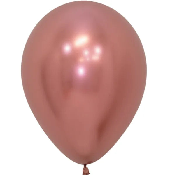 بالون هيليوم لاتكس ذهبي وردي معدني