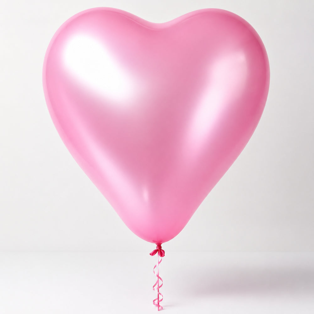 Pink Heart-Shaped Helium Balloon