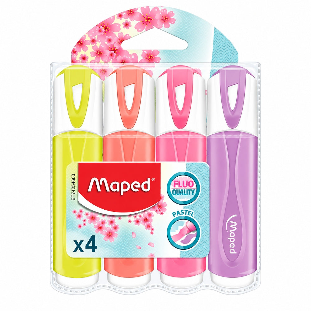 Maped Fluo Peps Highlighter 4Pcs - Pastel