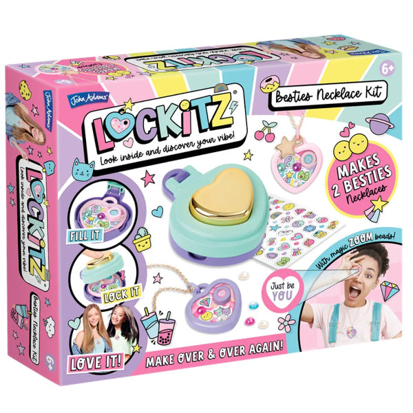 Lockitz Besties Necklace Kit – Diy Personalized Jewelry & Charm Maker For Kids
