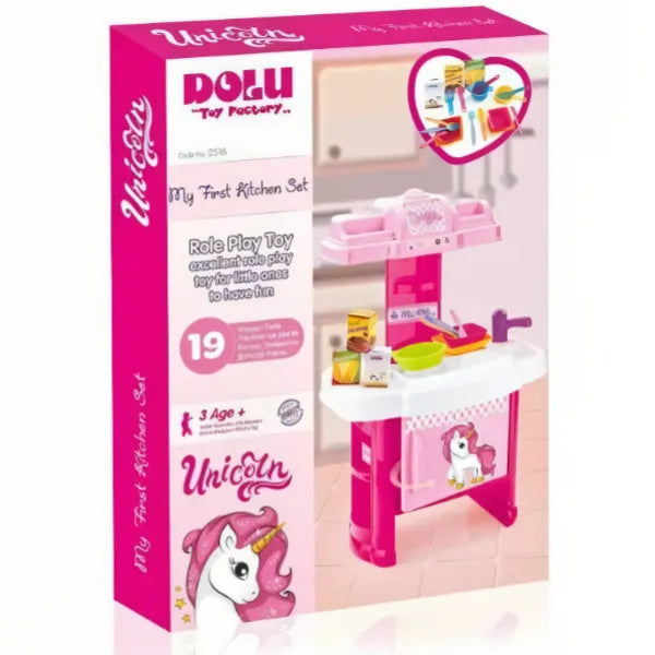 Dolu Unicorn Themed Kids My First Kitchen Play Set - (KSAT41)