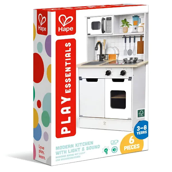Hape Kitchen Playset – Light & Sound Interactive Cooking Set for Kids