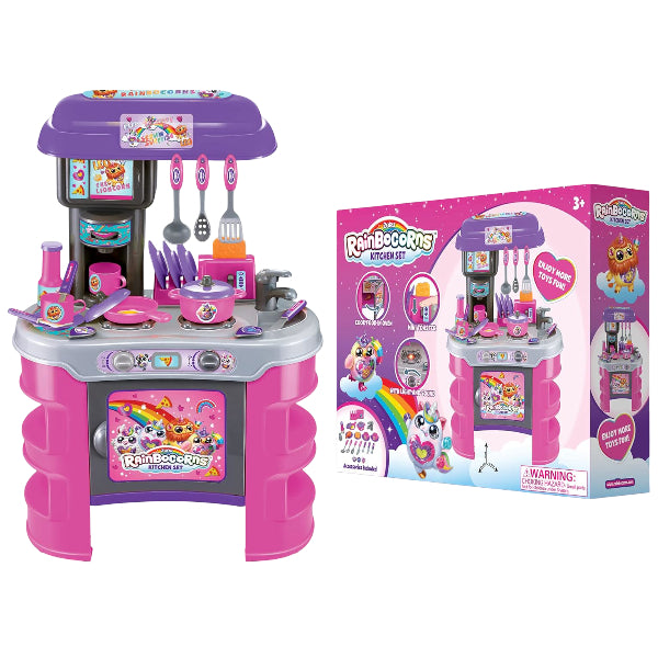 Rainbocorns Deluxe Mini Kitchen Playset – Kids Pretend Cooking Toy Set