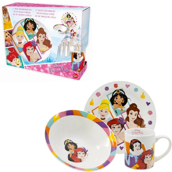 Stor Disney Princess Ceramic 3-Piece Snack Box Set