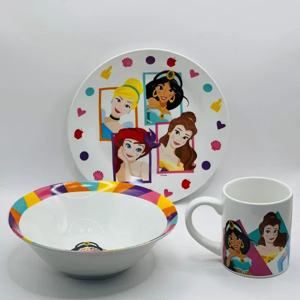 Stor Disney Princess Ceramic 3-Piece Snack Box Set alternate