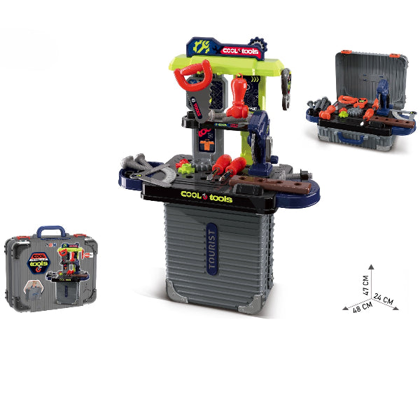 FunBlast Kids 3-in-1 Tool Kit & Workbench – Pretend Play Set