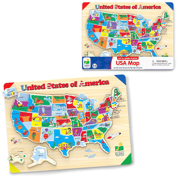 Early Learning Usa Map Puzzle – Lift Pieces For Kids