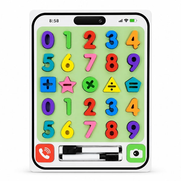 2-In-1 Mobile Number Stacking & Whiteboard – Kids Magnetic Number Learning Board