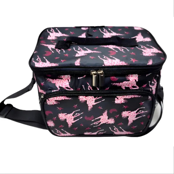 Q Line Unicorn Themed Thermal Insulated Lunch Bag With Exterior Pocket For School Students