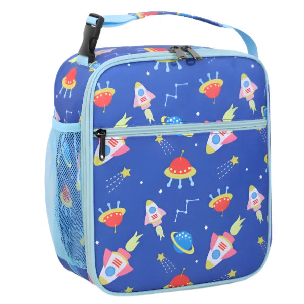 Space Themed Lunch Bag With Water Bottle Holder-(LGQL55)