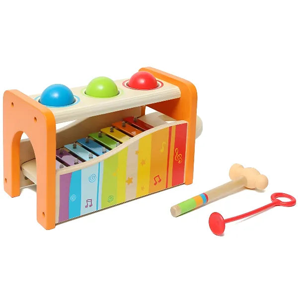 Hape Pound & Tap Bench with Slide Out Wooden Musical Xylophone (LMFS74)