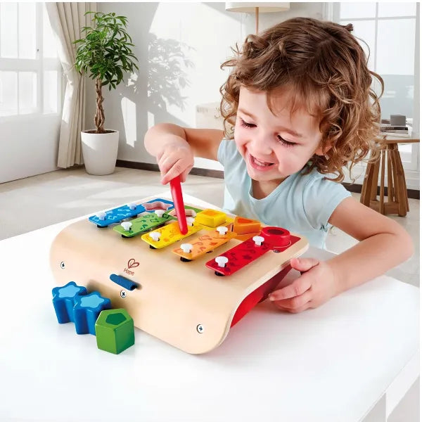 Hape Wooden Shape Sorter Xylophone - Interactive Musical Toy (LMFS76) alternate