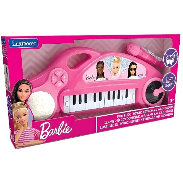 Lexibook Barbie Electronic Piano Keyboard with Lights and Microphone – For Girls